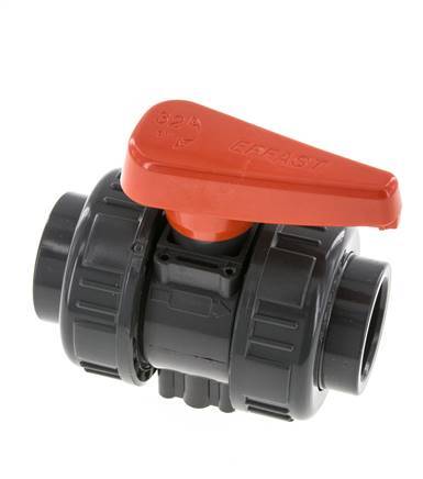 PVC 2-way Ball Valve True Union 32 mm Socket EPDM