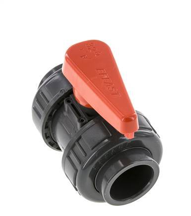 PVC 2-way Ball Valve True Union 32 mm Socket EPDM