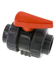 PVC 2-way Ball Valve True Union 50 mm Socket FKM