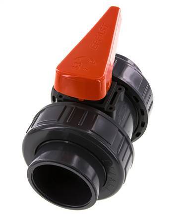 PVC 2-way Ball Valve True Union 63 mm Socket EPDM