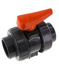 PVC 2-way Ball Valve True Union 63 mm Socket FKM