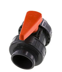 PVC 2-way Ball Valve True Union 63 mm Socket FKM