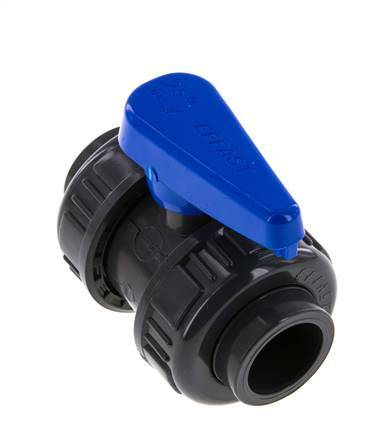 PVC 2-way Ball Valve True Union 25 mm Socket EPDM