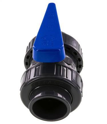 PVC 2-way Ball Valve True Union 50 mm Socket EPDM