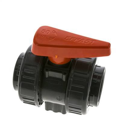 PVC 2-way Ball Valve True Union Rp 1 1/2'' EPDM