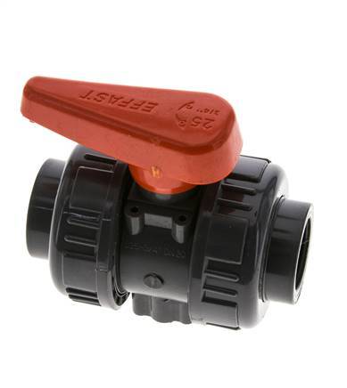 PVC 2-way Ball Valve True Union Rp 3/4'' FKM
