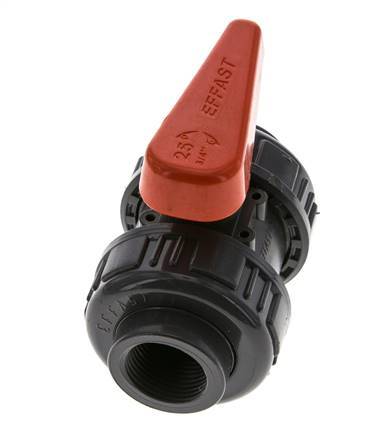 PVC 2-way Ball Valve True Union Rp 3/4'' FKM