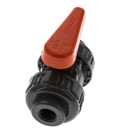 PVC 2-way Ball Valve True Union Rp 3/8'' EPDM