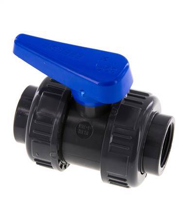 PVC 2-way Ball Valve True Union Rp 1'' EPDM