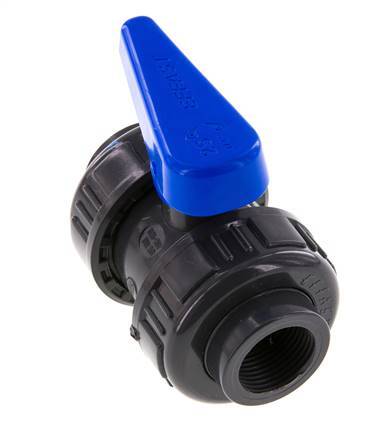 PVC 2-way Ball Valve True Union Rp 3/4'' EPDM