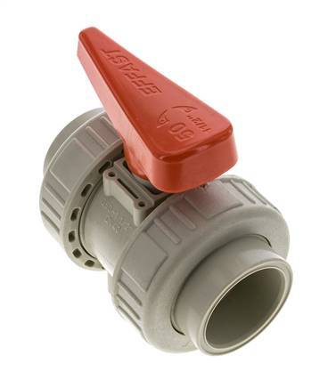 PP-H 2-way Ball Valve True Union 50 mm EPDM