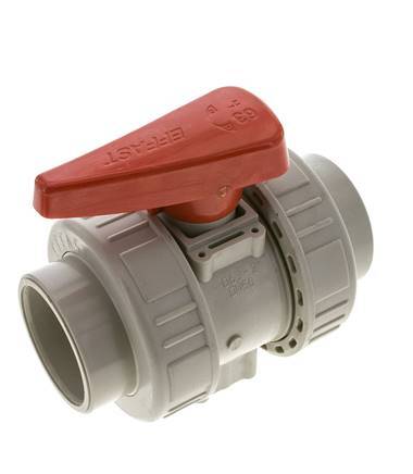 PP-H 2-way Ball Valve True Union 63 mm FKM