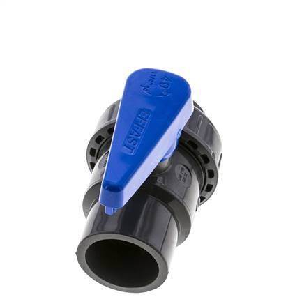 PVC 2-way Ball Valve Single Union 40 mm Socket EPDM