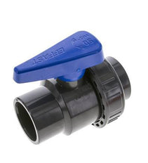 PVC 2-way Ball Valve Single Union 50 mm Socket EPDM
