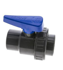 PVC 2-way Ball Valve Single Union 50 mm Socket EPDM