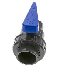 PVC 2-way Ball Valve Single Union 50 mm Socket EPDM