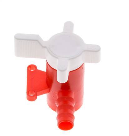 PE 2-way Ball Valve 10 mm Hose Barbs