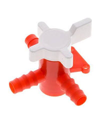 PE 3-way Ball Valve 10 mm Hose Barbs
