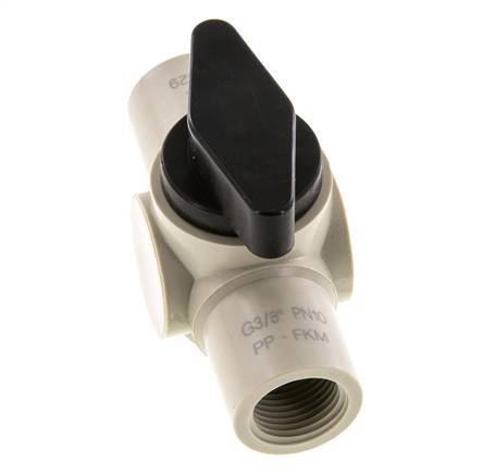 PP 2-way Ball Valve G 3/8'' FKM Vacuum