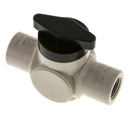 PP 2-way Ball Valve G 1/2'' FKM Vacuum