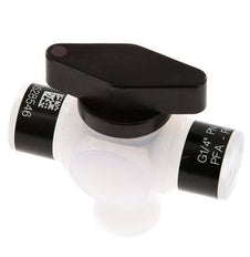 PFA 3-way Ball Valve G 1/4'' FKM Vacuum