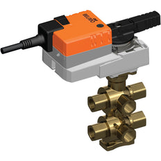 Belimo 6-Way Characterized Valve Rp3/4 Kvs0.63/2.5 24VAC/DC 90s BACnet/Modbus 10Nm IP40 RJ12 R3020-P63-2P5-B2/NR24A-MOD-J6