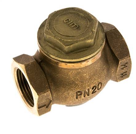 G 1'' Red Brass Lift Check Valve 20 bar (290 psi) Heavy Duty