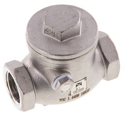 G 1/2'' Stainless Steel Swing Check Valve 16 bar (232 psi) Metal Seal