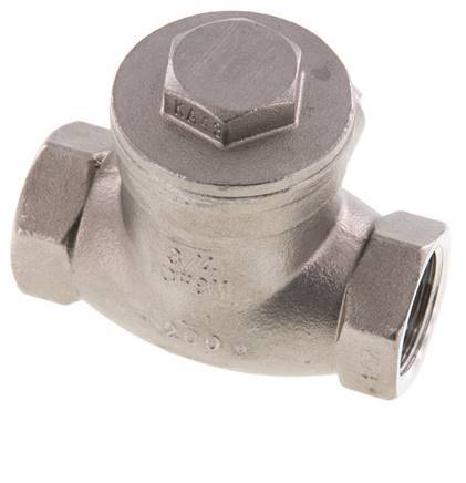 G 3/4'' Stainless Steel Swing Check Valve 16 bar (232 psi) Metal Seal