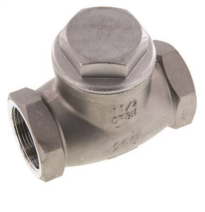 G 1-1/2'' Stainless Steel Swing Check Valve 16 bar (232 psi) Metal Seal
