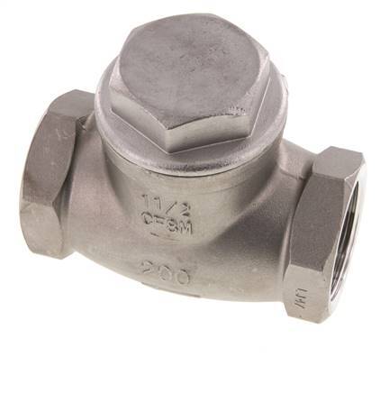 G 1-1/2'' Stainless Steel Swing Check Valve 16 bar (232 psi) Metal Seal