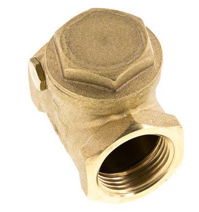 G 1'' Brass Swing Check Valve 12 bar (174 psi) Metal Seal