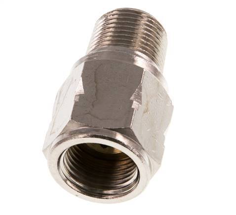 R/Rp 3/8'' M/F Mini Check Valve Nickel-Plated Brass 10 bar (145 psi) NBR With Spring