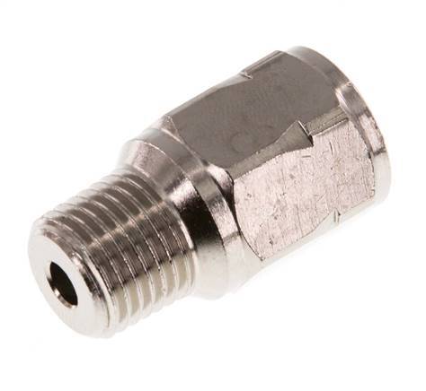 R/Rp 1/4'' M/F Mini Check Valve Nickel-Plated Brass 10 bar (145 psi) FKM With Spring