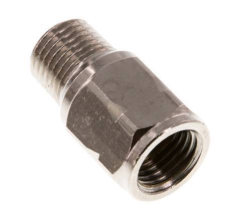 R/Rp 1/4'' M/F Mini Check Valve Nickel-Plated Brass 10 bar (145 psi) FKM With Spring