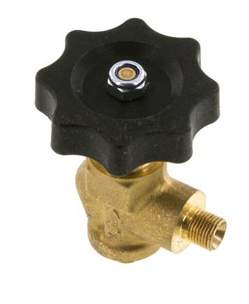 G 1/8'' Brass Right Angle Ball Valve 40 bar with Handwheel