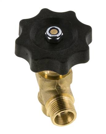 G 3/8'' Brass Right Angle Ball Valve 40 bar with Handwheel