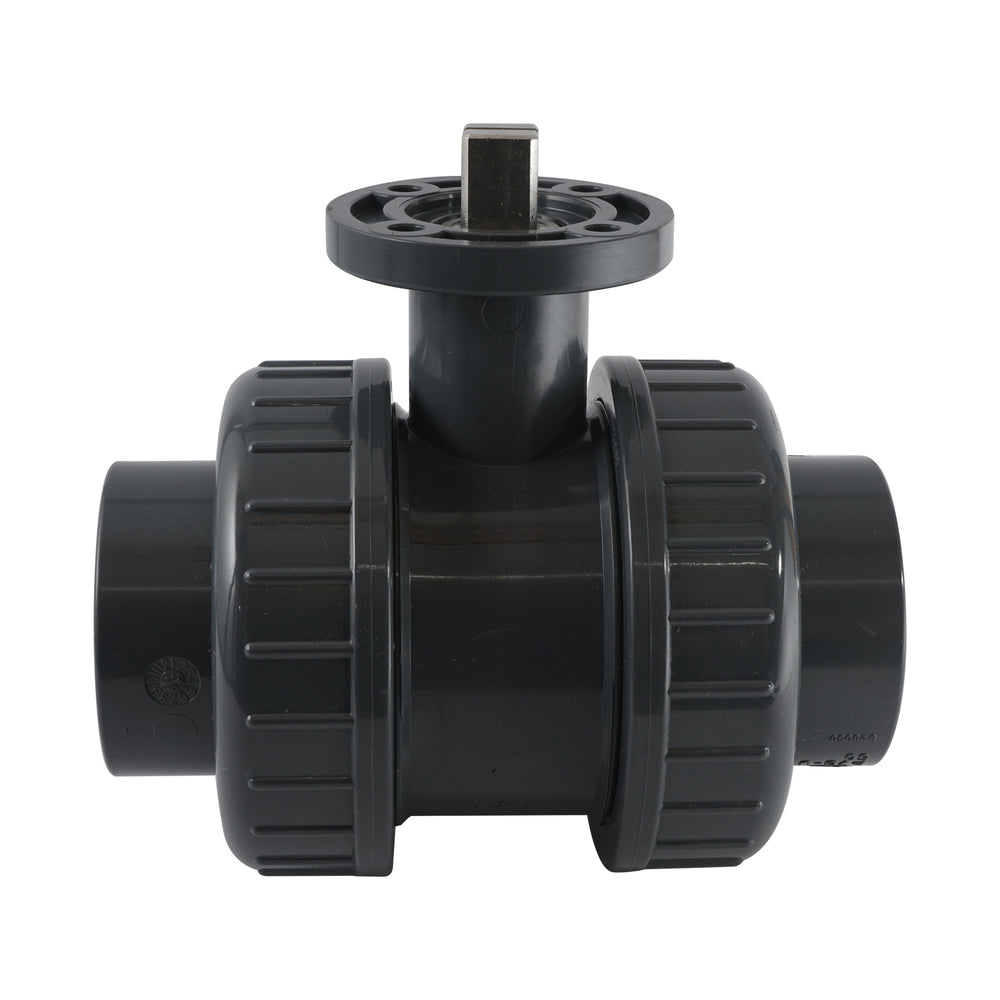 50mm 2-Way PVC Ball Valve ISO-Top Socket - 614 - VDL