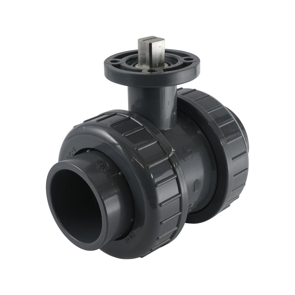 50mm 2-Way PVC Ball Valve ISO-Top Socket - 614 - VDL