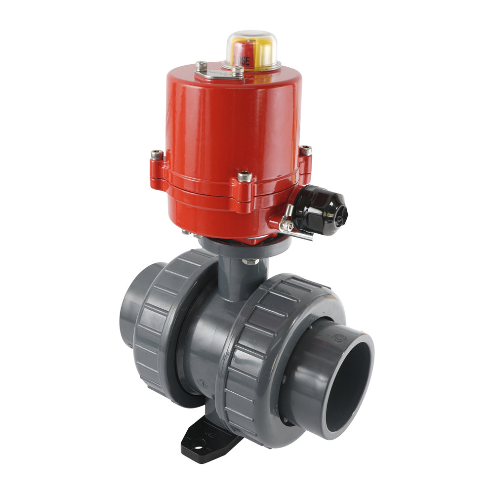 63mm 230V AC VDL 2-way PVC Electrical ball valve