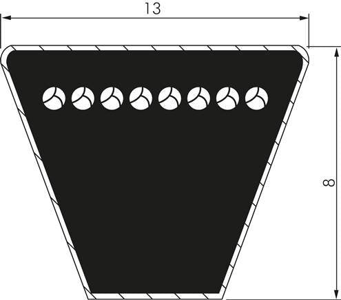 Classic Imperial V-belt A20 13x8 Li-508mm Ld-538mm DIN 2215