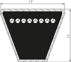 Classic Imperial V-belt B228 17x11 Li-5792mm Ld-5835mm DIN 2215