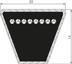 Classic Imperial V-belt C56 22x14 Li-1425mm Ld-1483mm DIN 2215