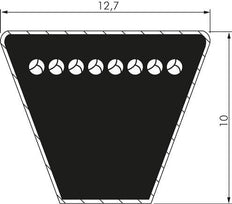 Narrow Metric V-belt SPA 12.7x10 Li-2887mm Ld-2932mm DIN 7753